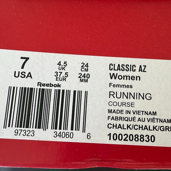 Reebok Classic AZ Shoes in Chalk/Grey - Size 7 - Picture 9 of 9